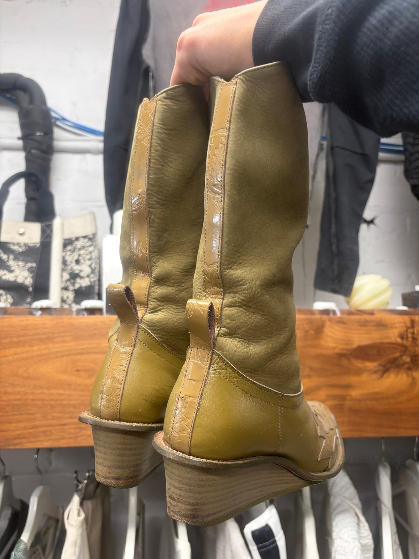 SS2004 Undercover ‘Languid’ Cowboy Western Detailed Leather Boots