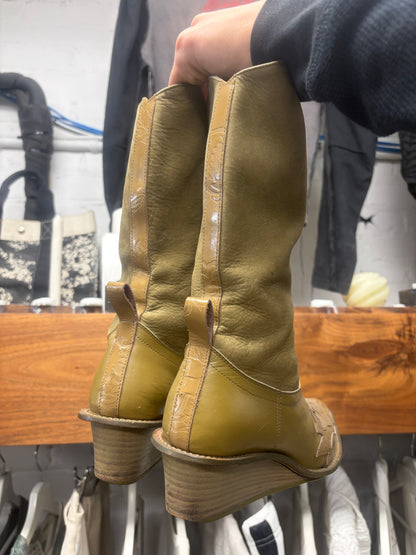 SS2004 Undercover ‘Languid’ Cowboy Western Detailed Leather Boots