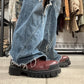 Balenciaga ‘Strike’ Red Leather Combat Boots