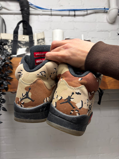 Supreme x Jordan 5 ‘Desert Camo’ Leather High Top Sneakers