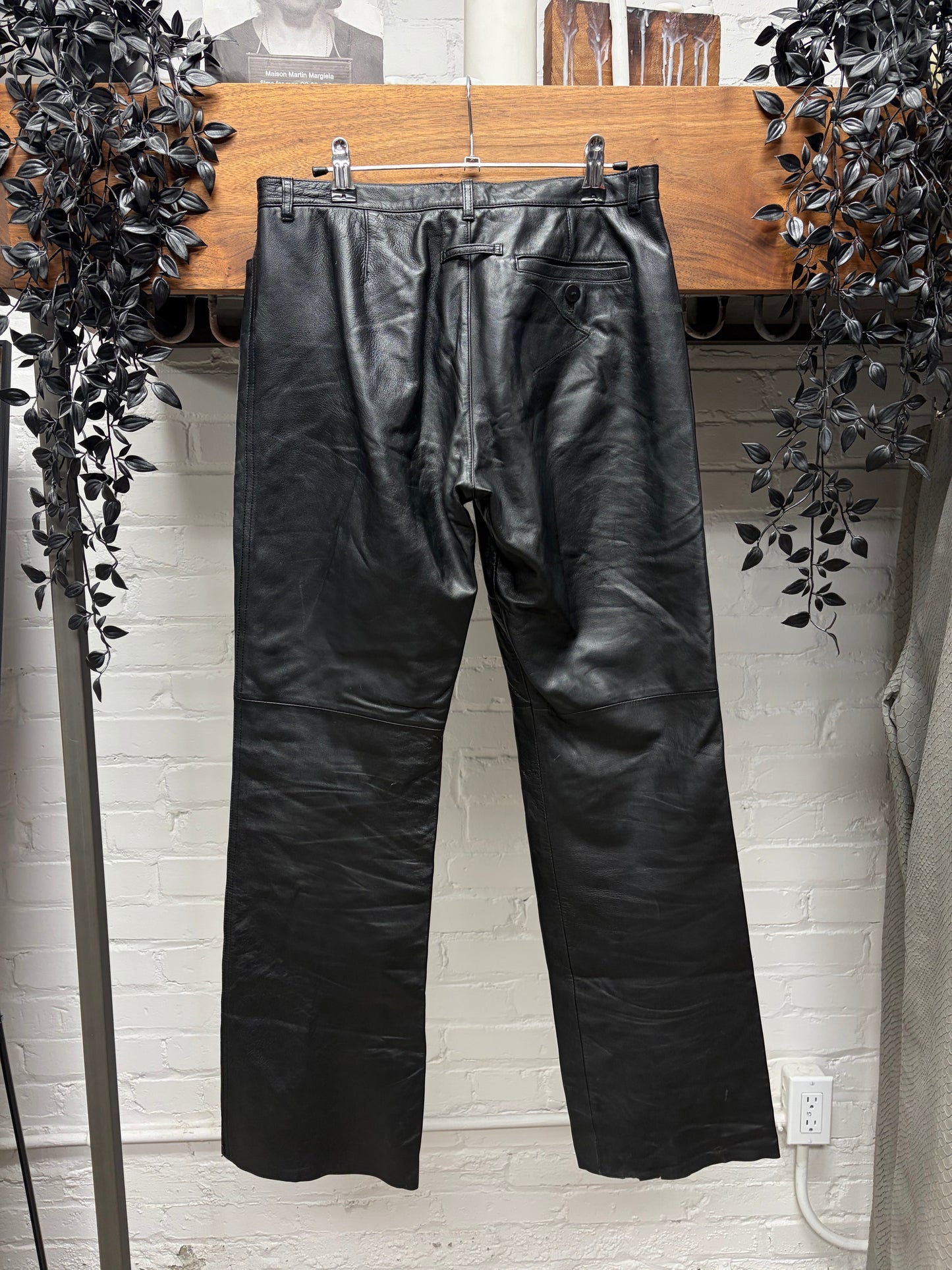 Vintage Jean Paul Gaultier Black Lambskin Leather Pants