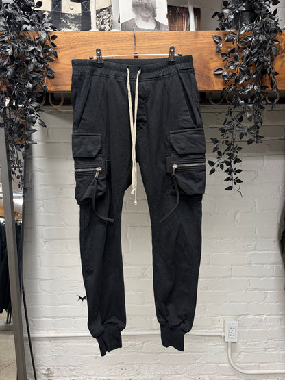 AW2018 Rick Owens ‘Sisyphus’ Black Drawstring Cargo Joggers