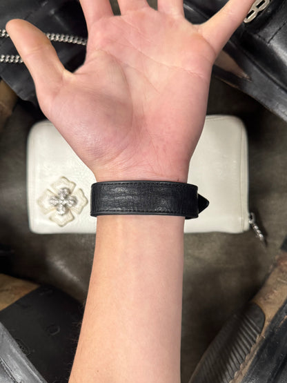 Chrome Hearts ‘Elemental’ Leather Button Snap Bracelet