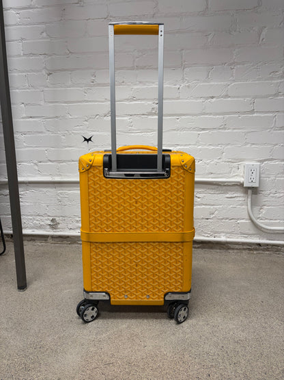 Goyard ‘Bourget PM’ Yellow Monogram Leather Trolley Rolling Carry-On Suitcase