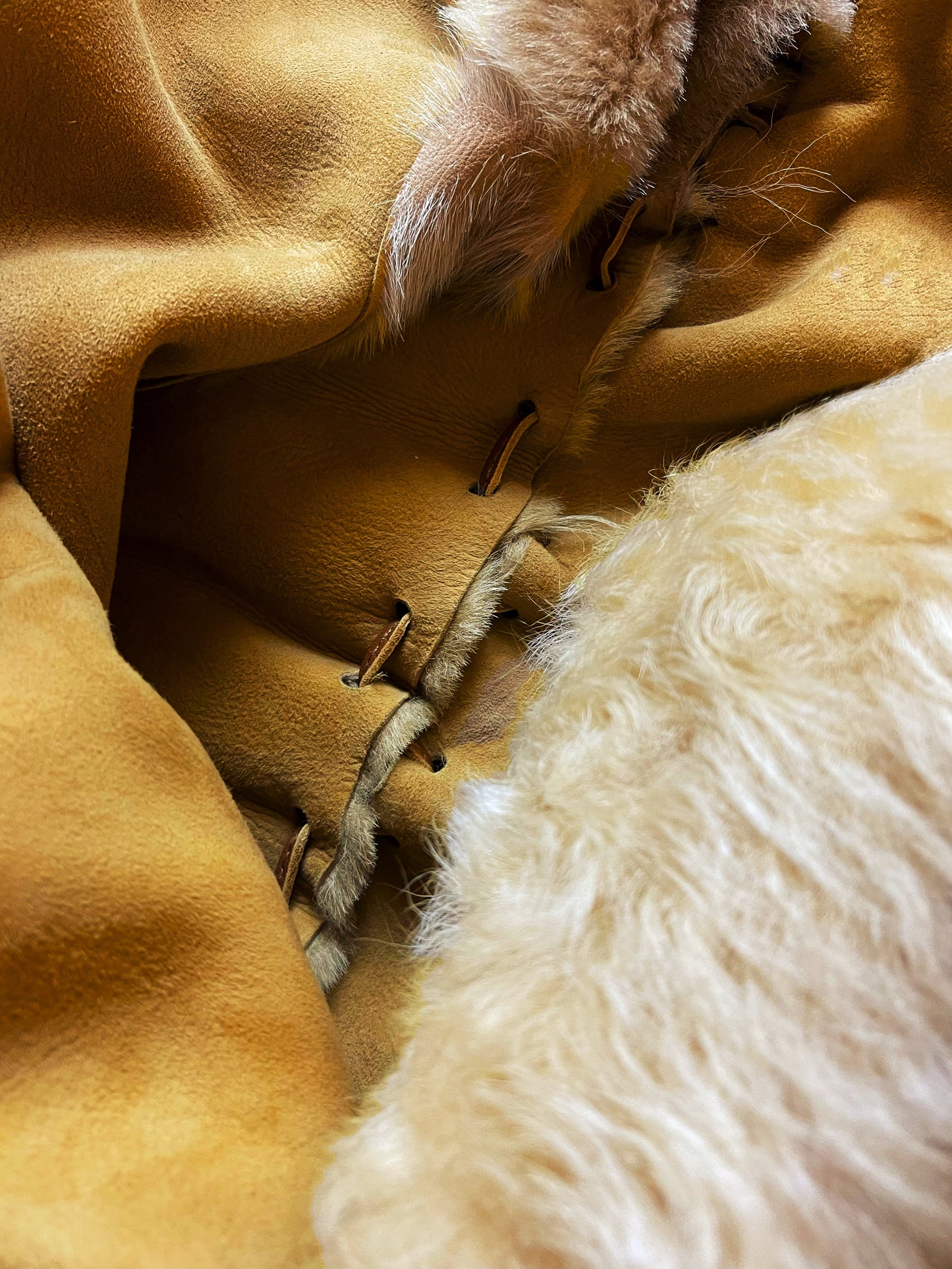 Early 2000’s Dolce & Gabbana ‘Sheepskin Fur’ Raw Hide Leather Jacket