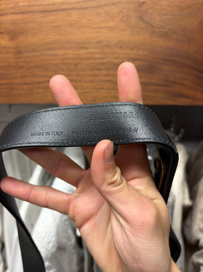 Balenciaga ‘Bottle Opener’ Black Leather Belt