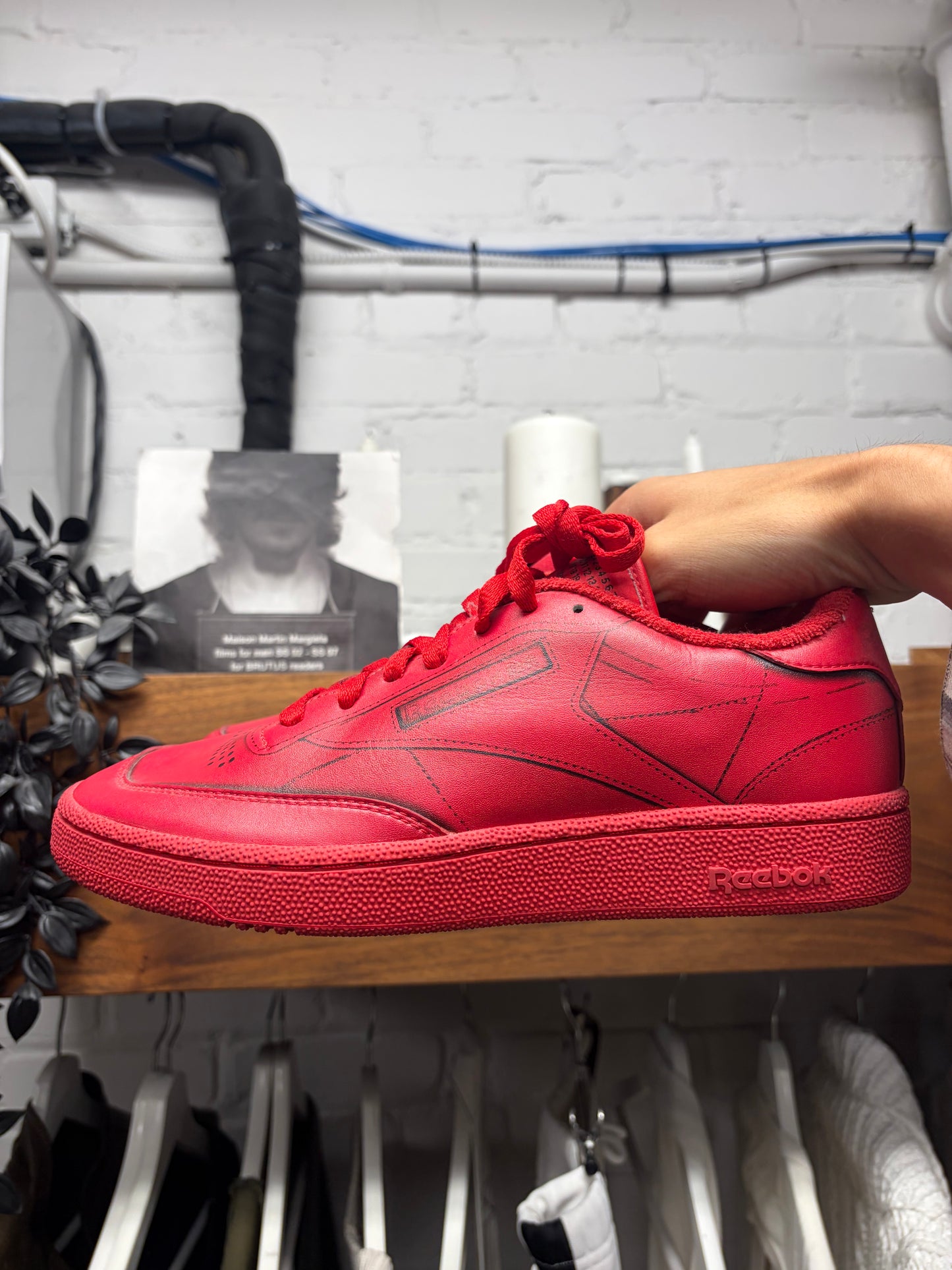 Maison Margiela x Reebok ‘Club C Classic’ Red Leather Low Top Sneakers