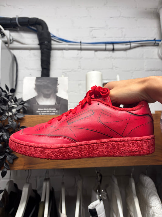 Maison Margiela x Reebok ‘Club C Classic’ Red Leather Low Top Sneakers