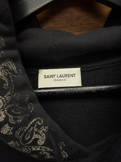 2018 Saint Laurent ‘Paisley’ Bandanna Print Black/White Hoodie