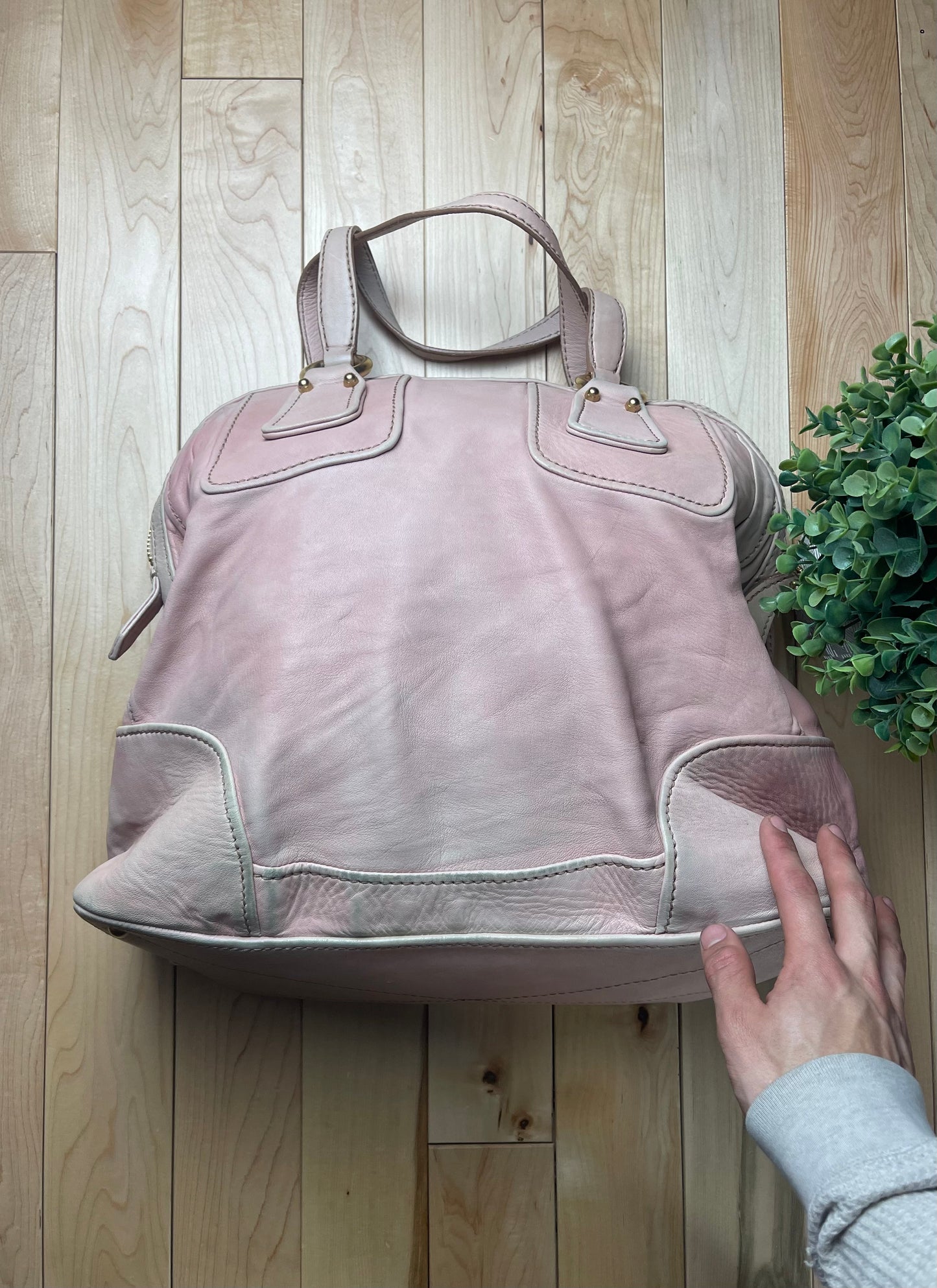 Miu Miu Jumbo Pink Leather Top Handle/Shoulder Bag