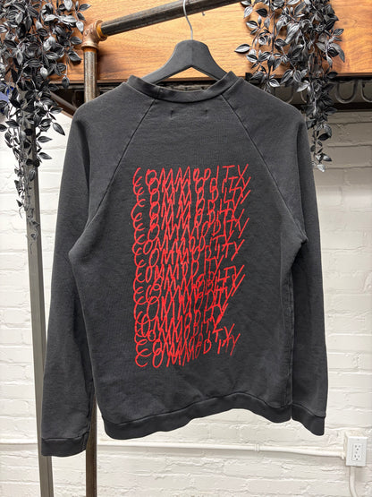 SS2003 Raf Simons ‘Consumed’ Commodity Black/Red Script Sweatshirt