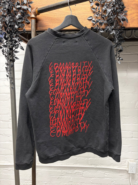 SS2003 Raf Simons ‘Consumed’ Commodity Black/Red Script Sweatshirt