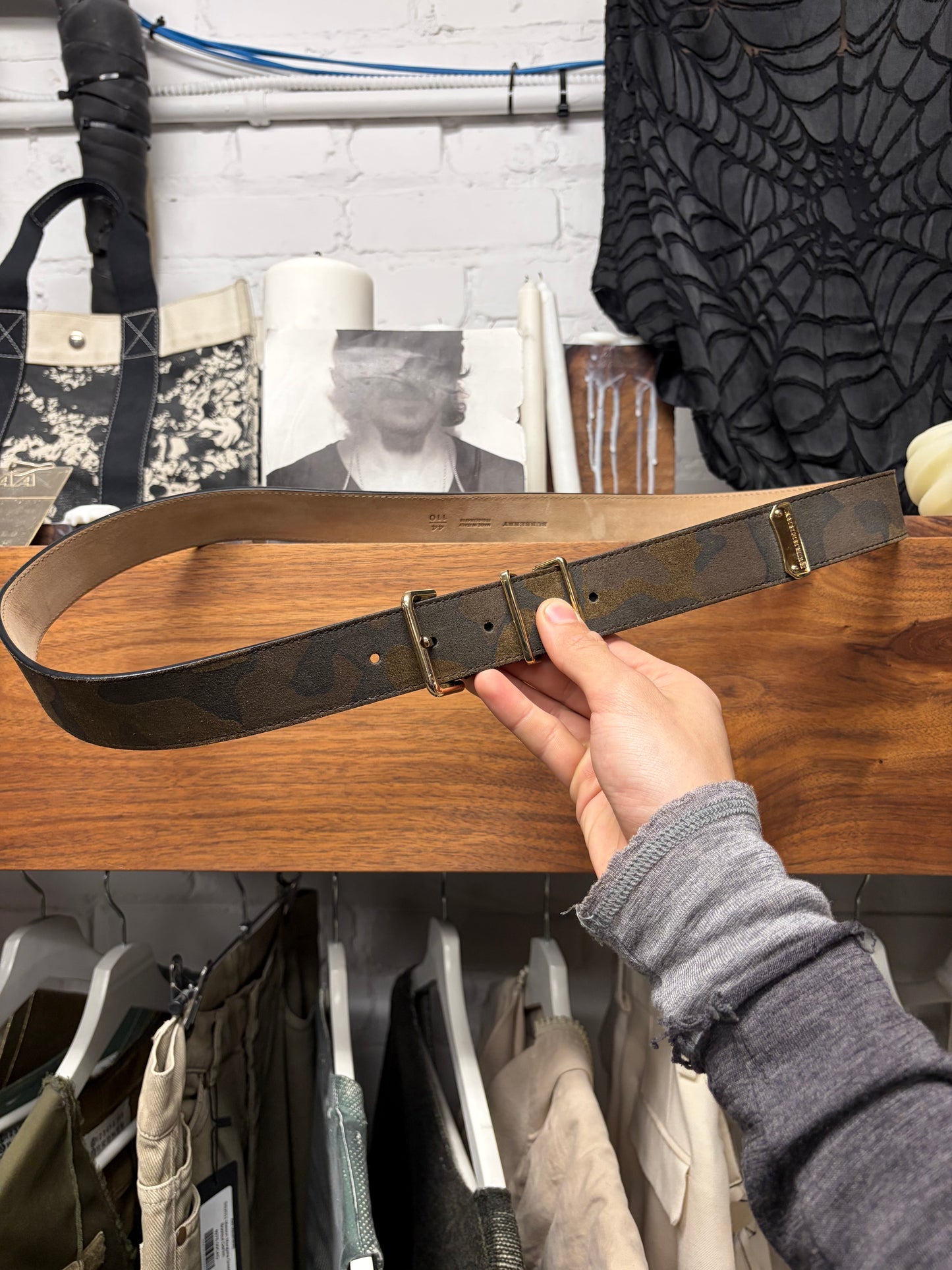 Burberry Leather Camouflage Belt