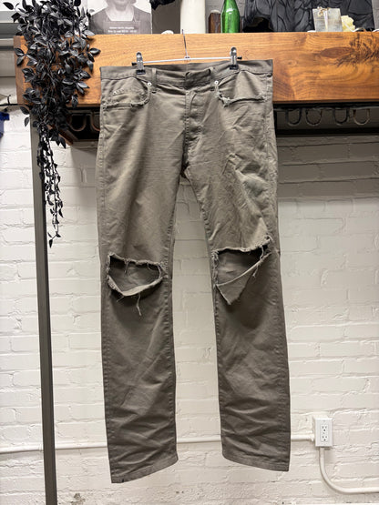 Dior Homme Brown Distressed Skinny Jeans