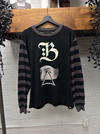 AW2018 Undercover ‘Bootleg Truth’ Striped Black Long Sleeve Shirt