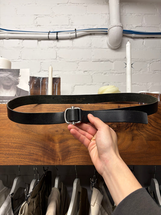 Yohji Yamamoto Pour Homme Black/Silver Horse Leather Small Buckle Belt