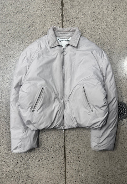 Acne Studios Padded ‘Cloud Grey’ Collared Zip-Up Bomber Jacket