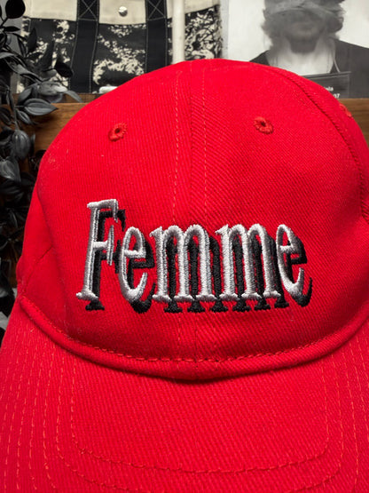 Balenciaga ‘Femme’ Embroidered Logo Strap-Back Hat
