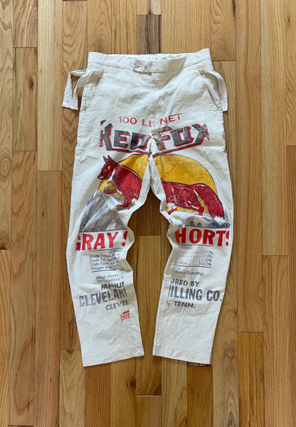 1/1 Bode Rice Bag Repurposed Cotton Hand Painted Trousers
