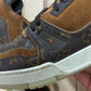 Louis Vuitton Brown Leather/Suede Low Top LV Trainers