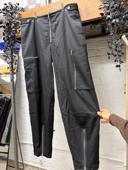 Jil Sander ‘Flight’ Wide Leg Black Cargo Lightweight Trousers