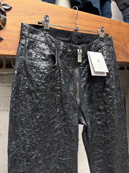 AW2020 Givenchy Wax Coated Black ‘Crackled’ Denim