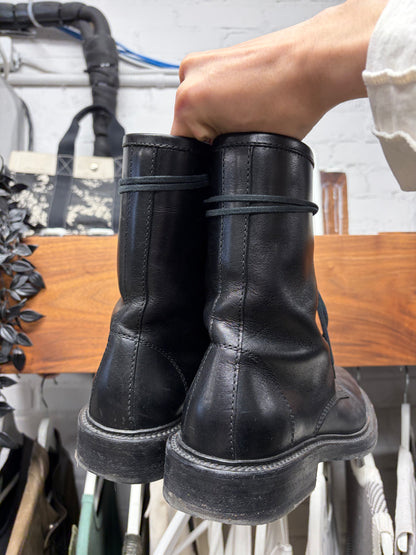 AW2014 Saint Laurent by Hedi Slimane ‘Ranger’ Black Leather Combat Boots