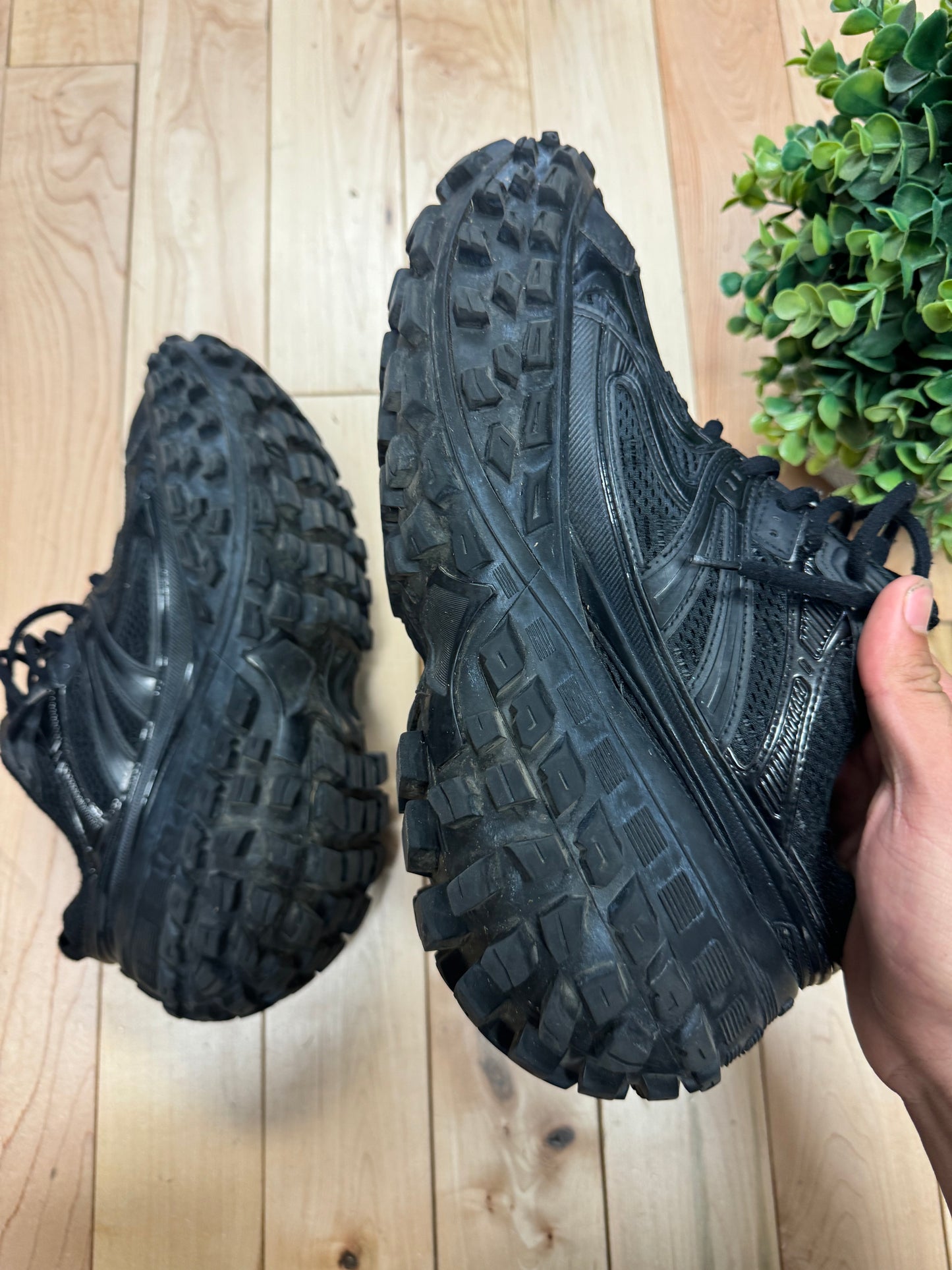 Balenciaga ‘Defender’ Tire Tread Black Low Top Sneakers