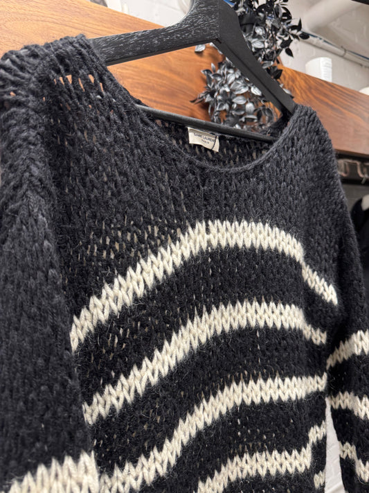 2016 Saint Laurent by Hedi Slimane ‘Loose Gauge’ Wool Striped Knit Sweater