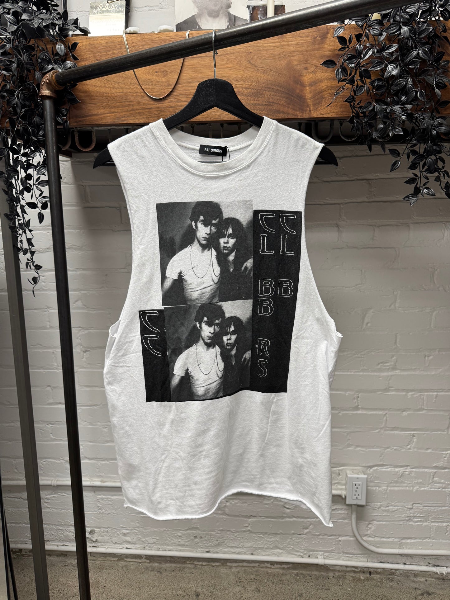 SS2019 Raf Simons ‘Clubbers’ White Cotton Portrait Tank Top
