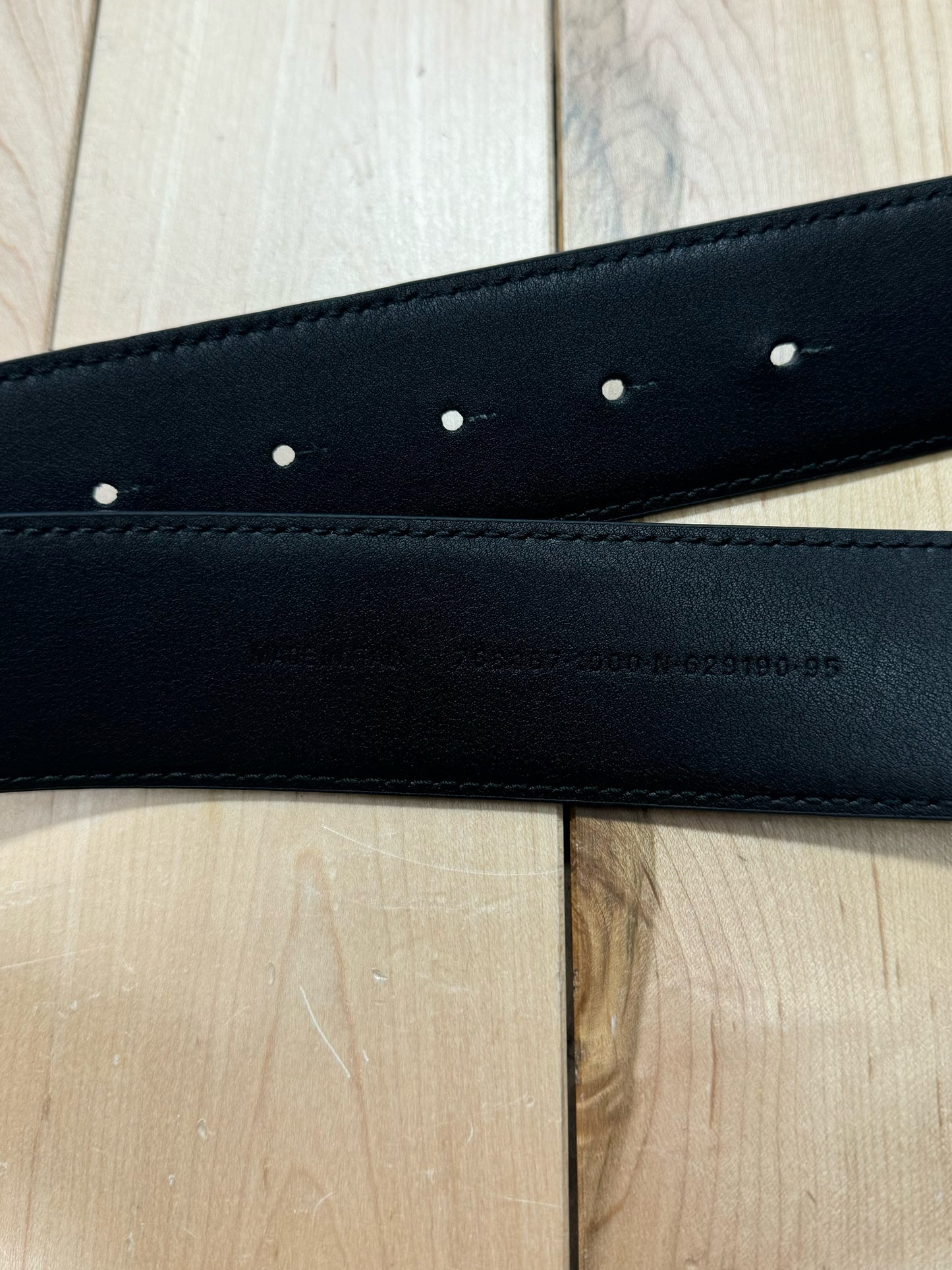 Balenciaga ‘Monaco’ Double B Black Leather Belt