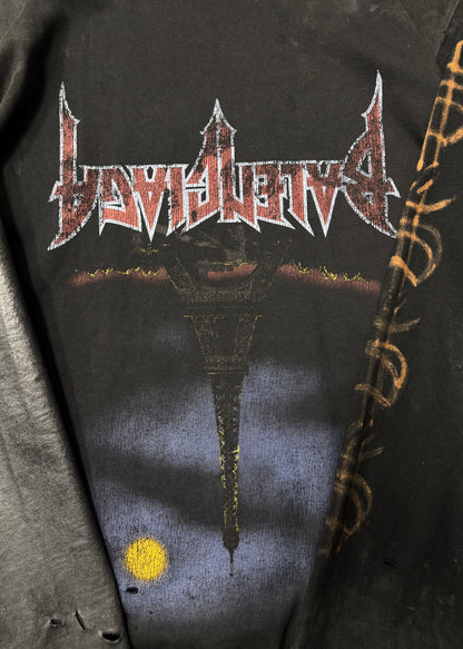 SS2023 Balenciaga ‘Paris Moon’ Mudshow Wax Distressed Long Sleeve Shirt