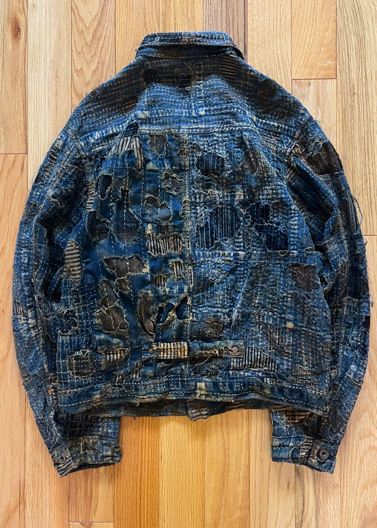 Spring Summer 2024 Kapital ‘Boro’ Patchwork Repaired Denim Jacket