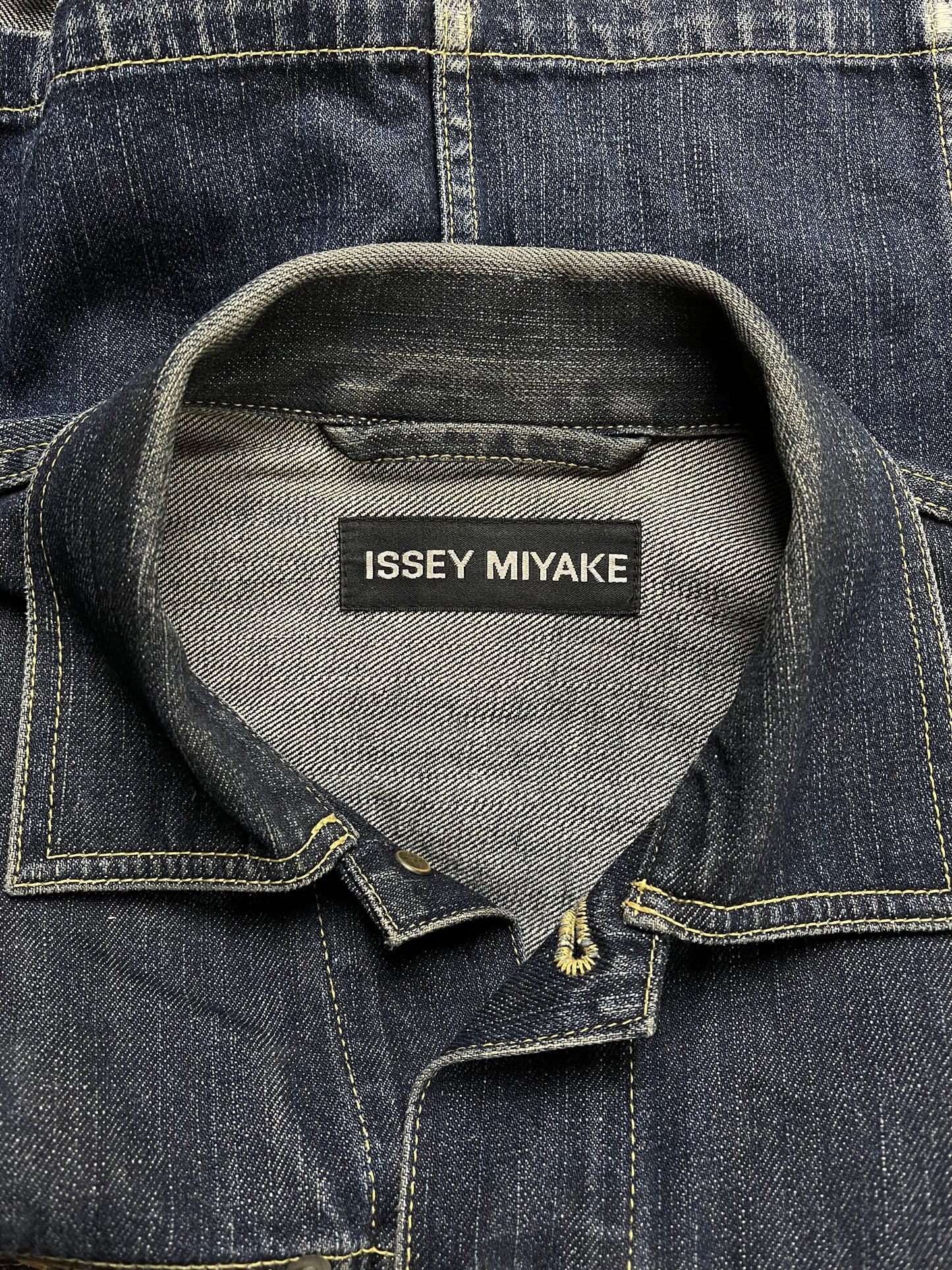 Issey Miyake Raw Overdyed Blue Denim Jacket