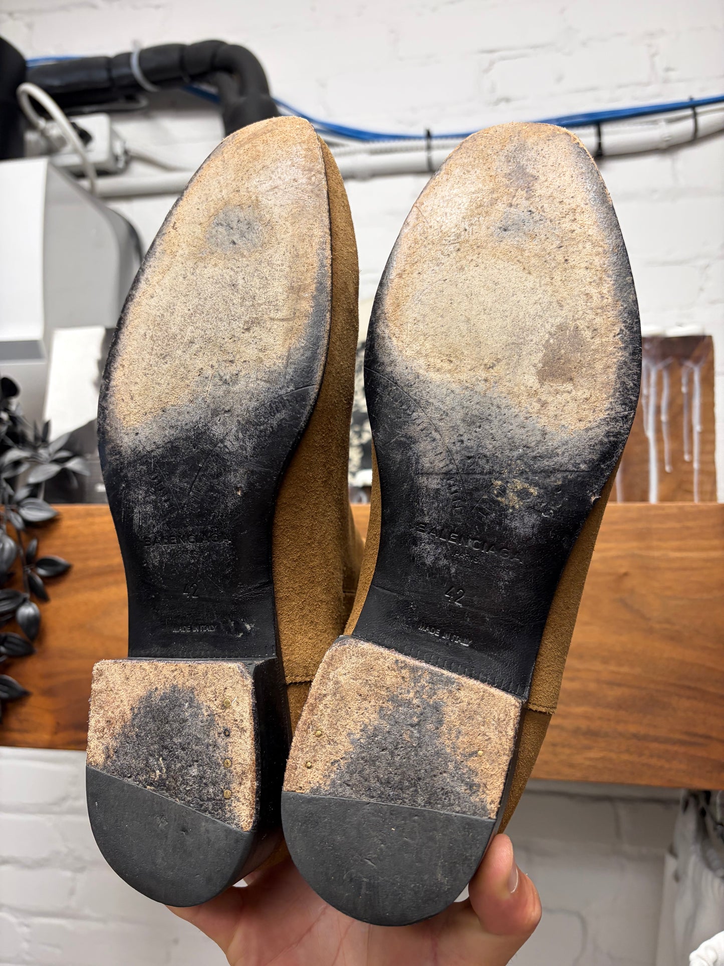 2010s Balenciaga Brown Suede ‘Chelsea’ Pointed Toe Boots