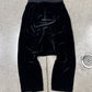AW2021 Rick Owens ‘Gethsemane’ Velour ‘Pod’ Drop Crotch 3/4 Shorts