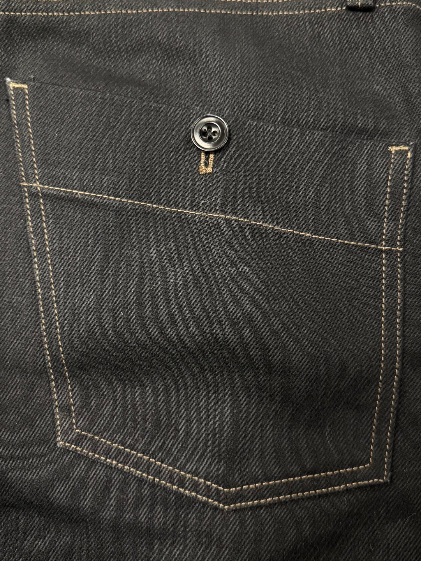 Lemaire Contrast Stitch Straight Leg Black Denim