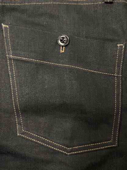 Lemaire Contrast Stitch Straight Leg Black Denim