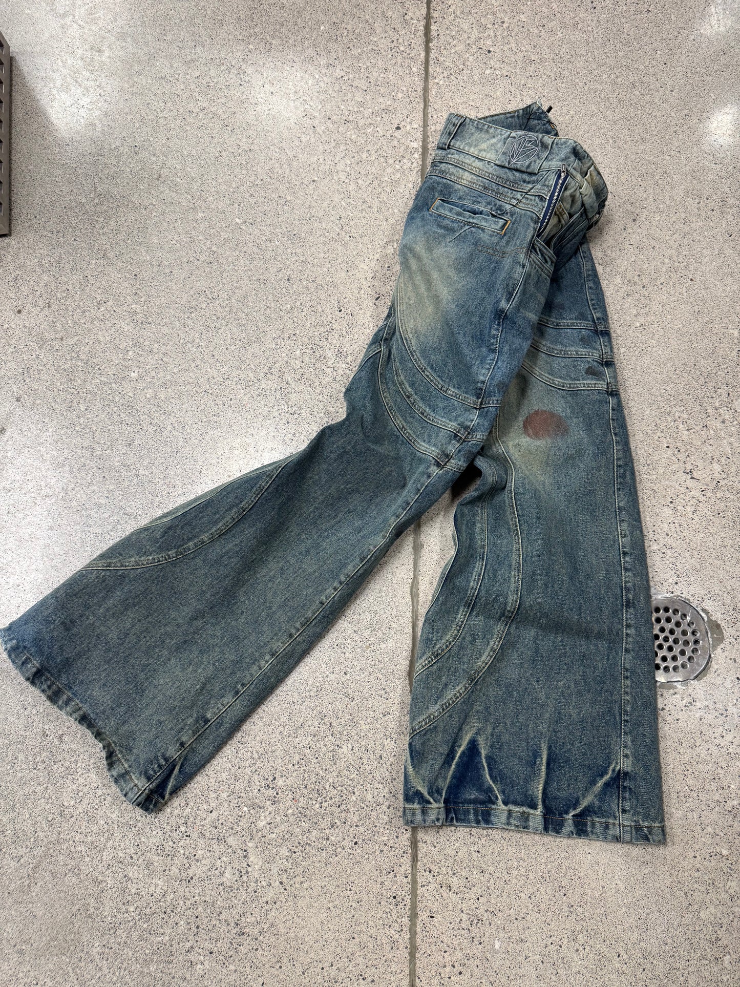 No Faith Studios ‘Wave’ Wide Leg Denim