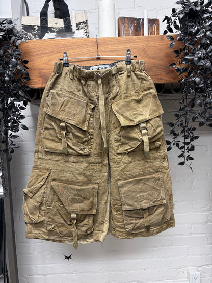 Loewe ‘9 Pocket’ Over the Knee Faded Military Cargo Shorts
