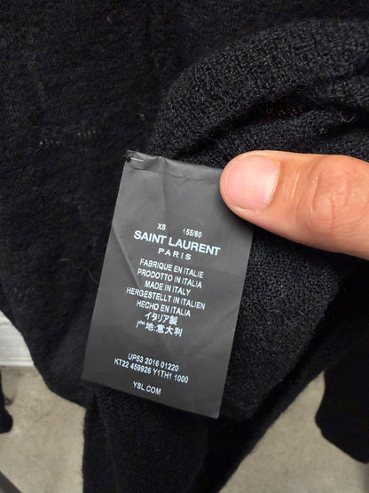2016 Saint Laurent by Hedi Slimane Black Loose Gauge Knit Sweater
