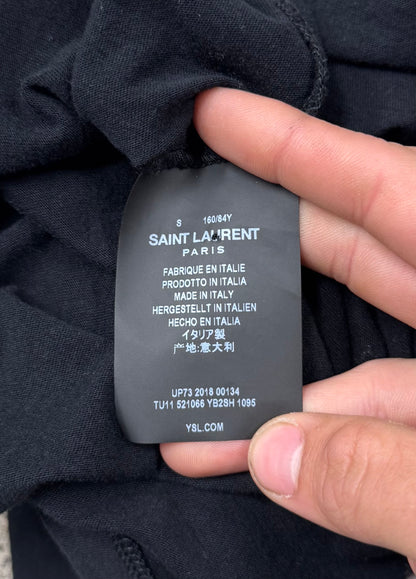 2018 Saint Laurent ‘Eiffel Tower’ Distressed Graphic T-Shirt