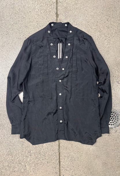 SS2023 Rick Owens ‘Edfu’ Fogpocket Cupro Button Down Shirt