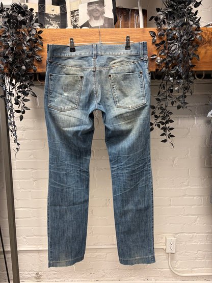 Dolce & Gabbana Distressed Dirt Washed Blue Jeans