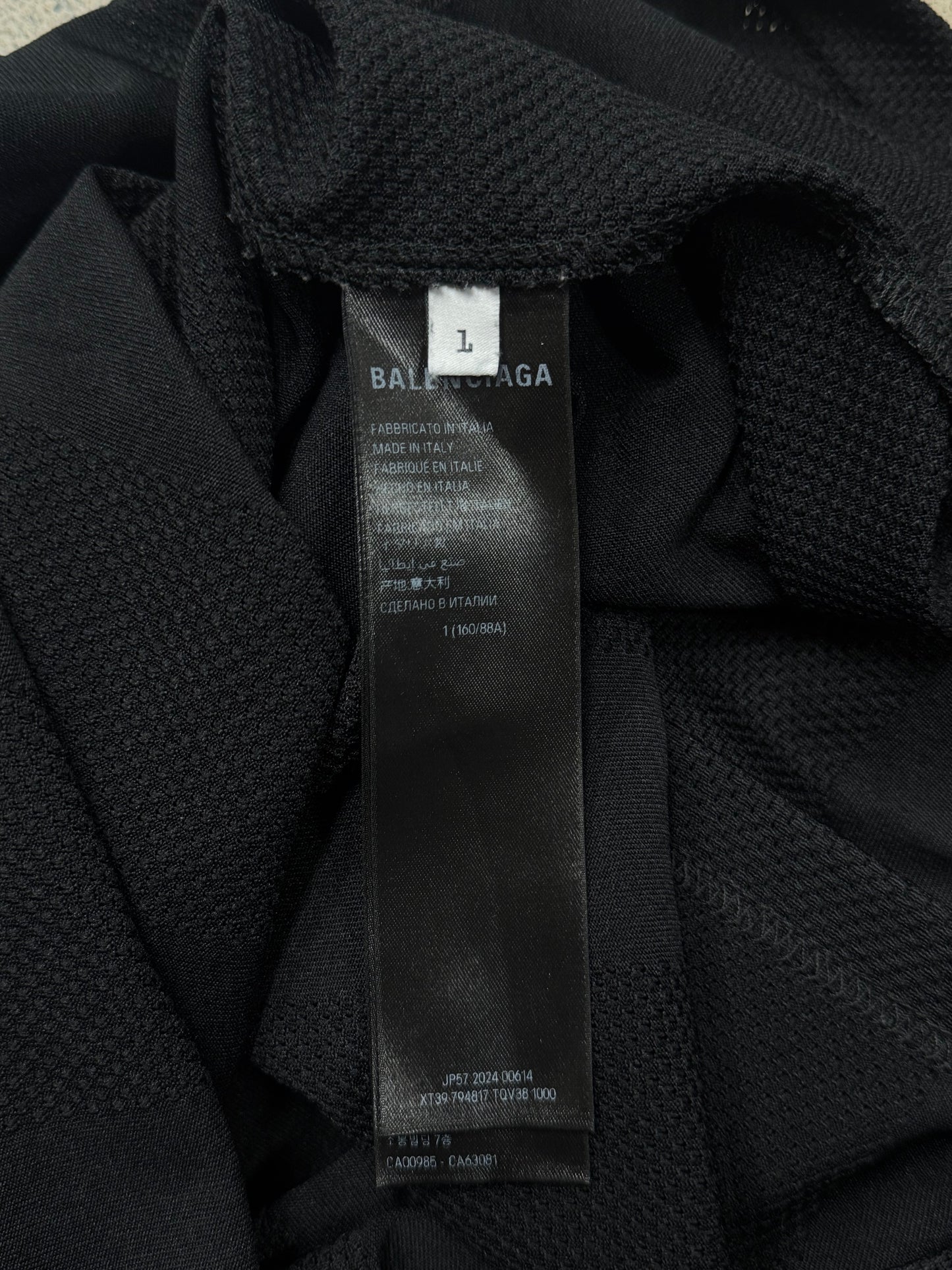 2024 Balenciaga ‘Unity Flame’ Mesh Logo Jersey T-Shirt