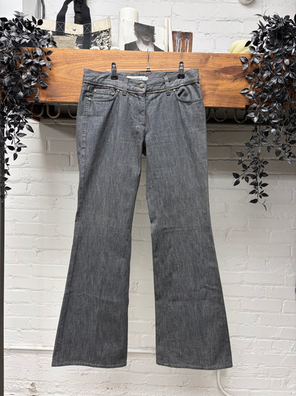 Vintage Yves Saint Laurent Rive Gauche by Tom Ford ‘Zipper Cummerbund’ Flared Leg Denim