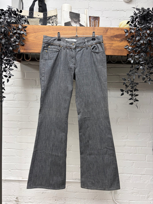 Vintage Yves Saint Laurent Rive Gauche by Tom Ford ‘Zipper Cummerbund’ Flared Leg Denim