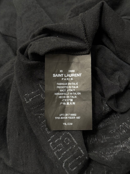 2017 Saint Laurent Semi-Sheer ‘University’ Logo T-Shirt