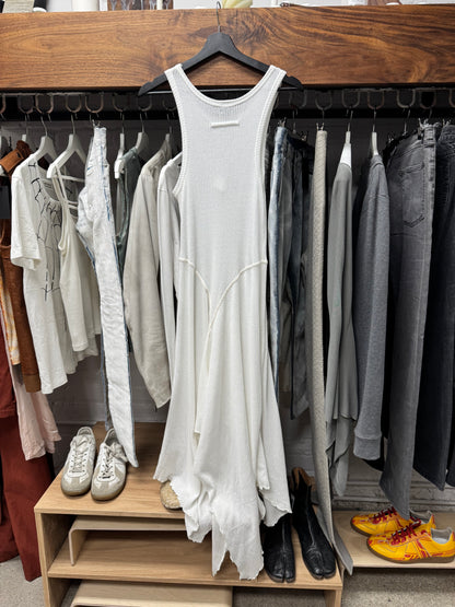 Vintage Jean Paul Gaultier Ribbed White Tank Top Dress