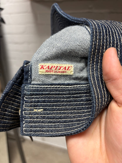 Kapital 11.5 oz Raw Blue Indigo Denim Strap-Back Hat